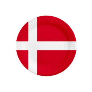 Danmark Papperstallrikar Röd/Vit