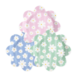 Tusenskönor Blomformade Papperstallrikar