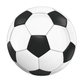 Fotboll Papperstallrikar Svart/Vit