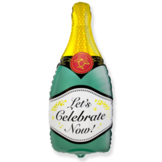 Let's Celebrate Now Champagneflaska Folieballong