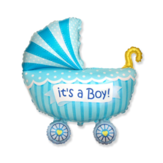 It’s A Boy Barnvagn Folieballong Blå