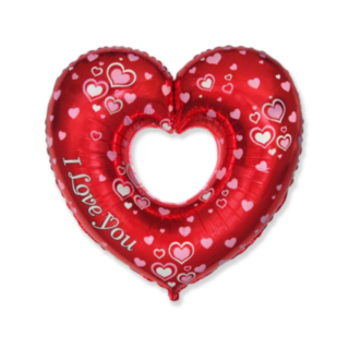 I Love You Hjärta Folieballong Röd