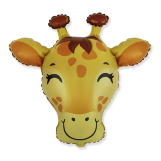 Giraffhuvud Folieballong Gul/Brun