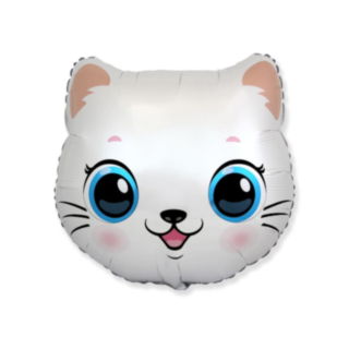Katt Folieballong Vit