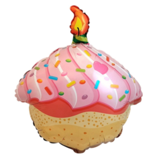 Cupcake Folieballong Ljusrosa
