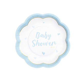 Baby Shower Papperstallrikar Ljusblå