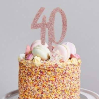 40 År Tårtdekoration Roséguld