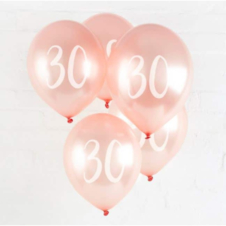 30 År Latexballonger Roséguld