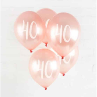 40 År Latexballonger Roséguld