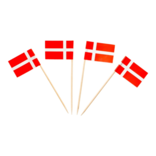 Dansk Flagga Cocktailflaggor Papper/Trä