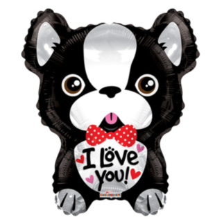 Fransk Bulldog I Love You Folieballong Svart