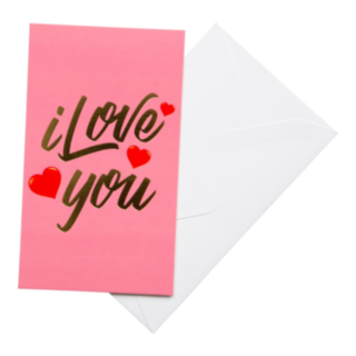 I Love You Valentin Kort Ljusrosa