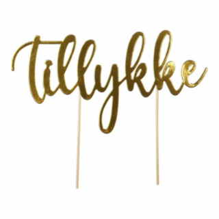 Tillykke Tårtdekoration Guld
