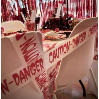 Danger Caution Blodig Varningstejp