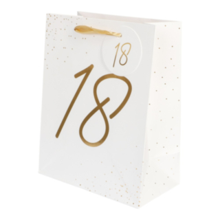 18 År Presentpåse Vit/Guld