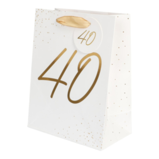 40 År Presentpåse Vit/Guld