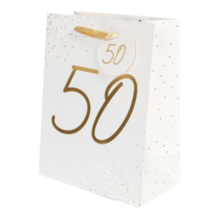 50 År Presentpåse Vit/Guld