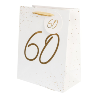 60 År Presentpåse Vit/Guld
