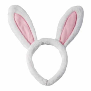 Påskhare Hårband Vit/Ljusrosa