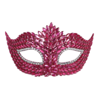 Halvmask Med Rosa Stenar