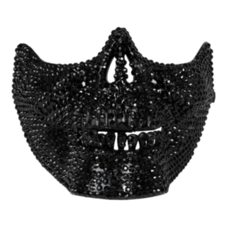 Skelett Halvmask Med Strass Svart