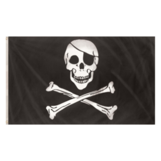 Piratflagga Med Dödskalle 150 x 90 cm