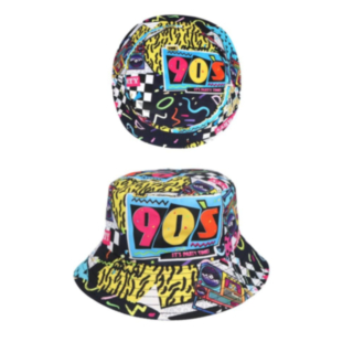 90-tal Bucket Hat Vuxen Flerfärgad