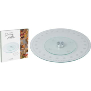 Runt Roterande Serveringsfat Glas