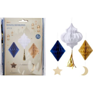 Eid Honeycomb Ornament Blå/Guld