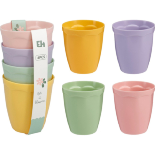 Blommiga Plastmuggar Pastell