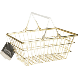 Metallkorg Med Handtag Guld