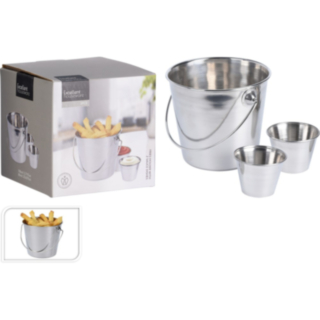 Pommes Frites Bägare Silver