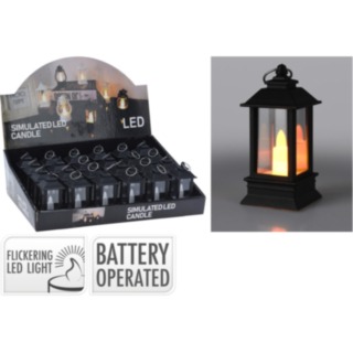 LED Lykta Svart