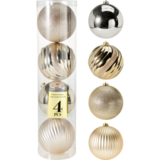 Julgranskulor Champagne/Guld