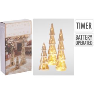 Glas Julgranar Med LED Guld