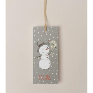 Snögubbe Presentetikett Grå