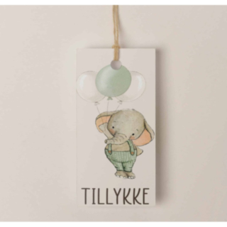 Grattis Elefant Pojke Presentetikett
