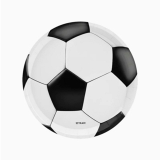 Fotboll Papperstallrikar Svart/Vit