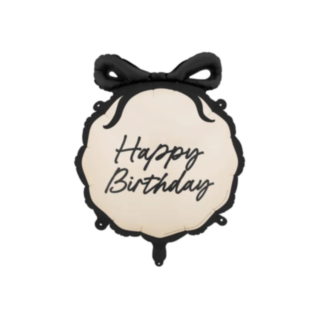 Happy Birthday Folieballong med rosett