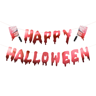 Happy Halloween Kødøkse Papirbanner