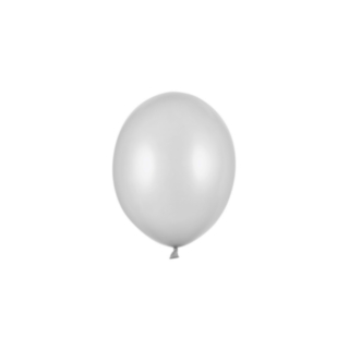 Små Ballonger Metallic Silver Snow
