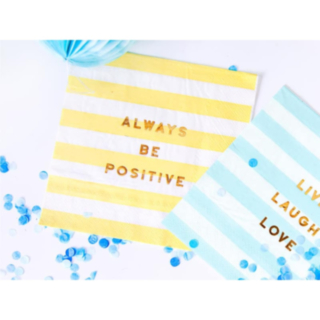 Always Be Positive Servetter Gul/Vit