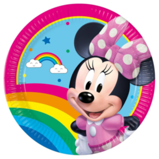 Minnie Mouse® Papperstallrikar Regnbåge