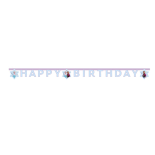 Frozen® Happy Birthday Pappersgirlang Ljusrosa
