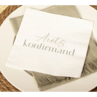 Årets Konfirmand Servetter Vit/Silver