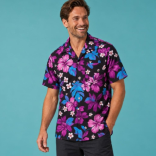 Violet Hibiscus Hawaiiskjorte