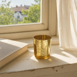 Metalliska Splatter Ljusstakar Guld, 4 st.