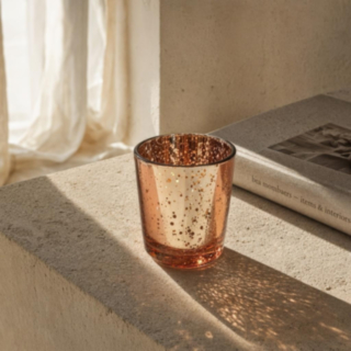 Metalliska Splatter Ljusstakar Roséguld, 4 st.
