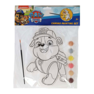 Paw Patrol® Rubble Måla Själv Duk Med Färg & Pensel