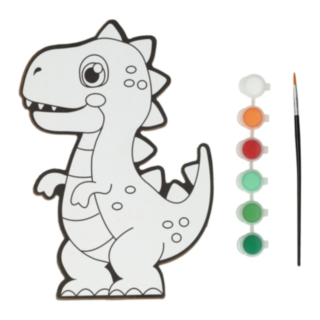 Dinosaurie Måla Själv Duk Med Färg & Pensel